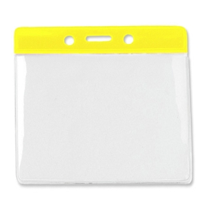Pack of 100 Flexible Card Holder, Landscape, Large, Yellow