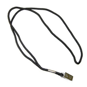 Pack of 10 Lanyards Cord with Bulldog Clip, 2mm, Black