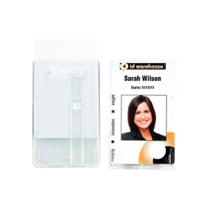 Pack of 10 Rigid Slide Release Card Holder, Portrait, Standard Size