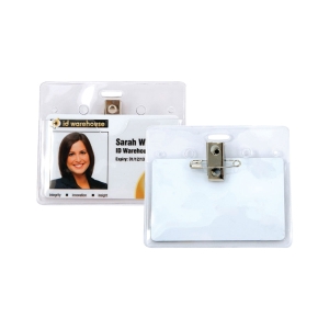Flexible Card Holder, Landscape, Standard Size, Pin and Clip, Pack 10