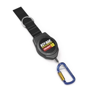 Key-Bak Pro 5lb Tool Holder Reel with Carabiner, Belt Loop, Black