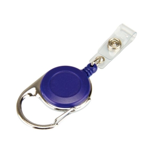 Pack of 10 ID Badge Reel with ID Card Strap, Carabiner, Blue