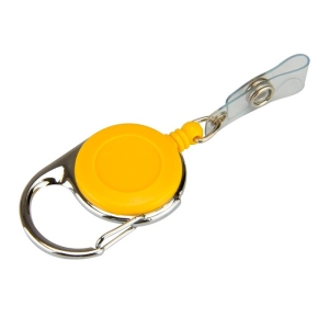 Pack of 10 ID Badge Reel with ID Card Strap, Carabiner, Yellow