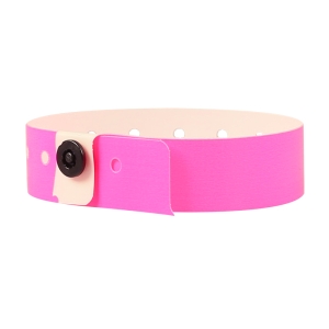 Pack of 500 PDC Wristband Plastic 19mm Day Glow Pink - Pack in Sheets of 10