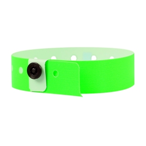 Pack of 500 PDC Wristband Plastic 19mm Day Glow Green - Pack in Sheets of 10
