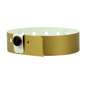Pack of 500 PDC Wristband Plastic 19mm Gold - Pack in Sheets of 10