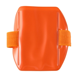Pack of 25 Arm Band Flexible Card Holder, Portrait, Standard Size, Fluoro Orange