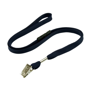 Pack of 50 Lanyards with Bulldog Clip, Breakaway, 10mm, Navy Blue