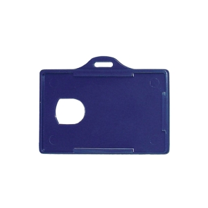 Pack of 10 Rigid Card Holder, Landscape, Standard Size, Royal Blue