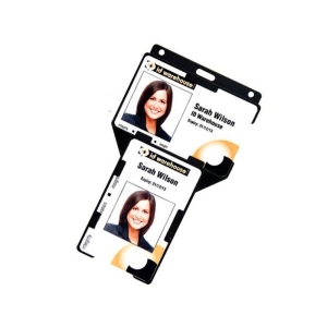 Pack of 10 Rigid T Card Holder, Dual Orientation, Standard Size, Black