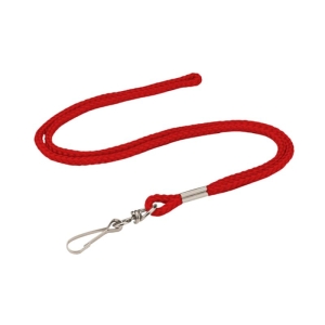 Pack of 50 Lanyards Cord with Swivel Hook, 3mm, Red