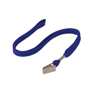 Pack of 50 Lanyards with Bulldog Clip, 10mm, Royal Blue