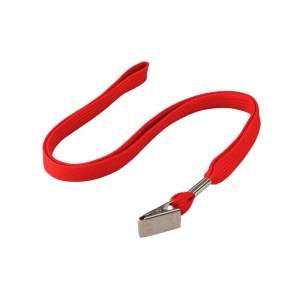 Pack of 50 Lanyards with Bulldog Clip, 10mm, Red