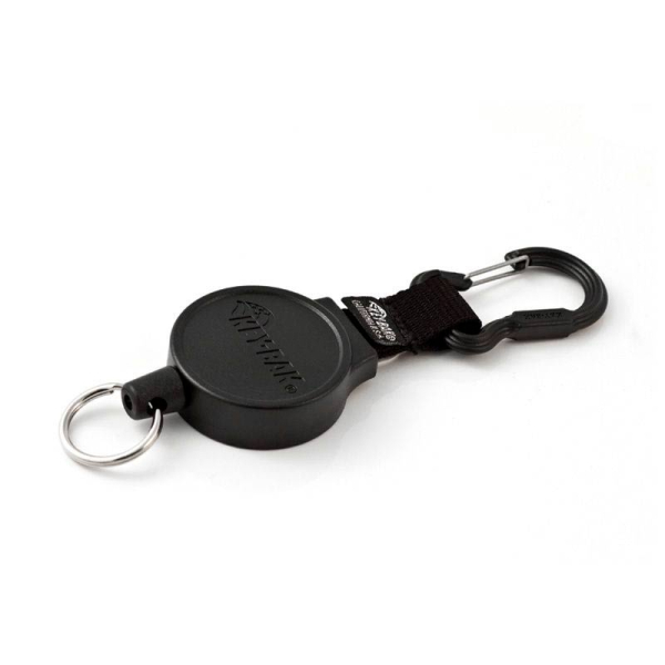 KEY-BAK Original Retractable Key Holder Keychain with a Black Front, Steel  Belt Clip, and Split Ring